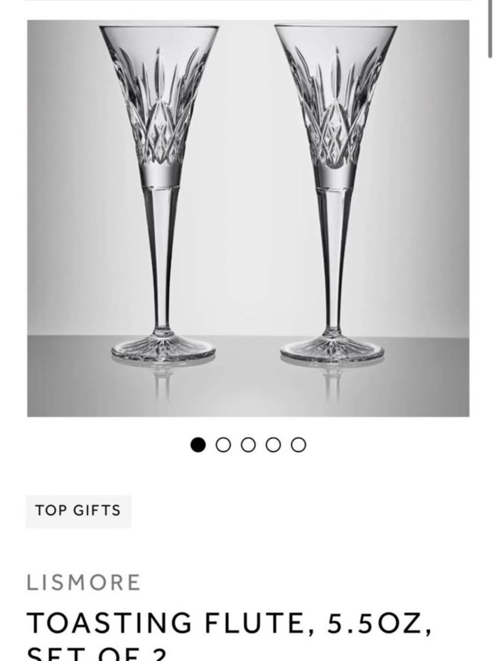Lissmore Clear Cut Crystal Toasting Flutes (Set of 2)